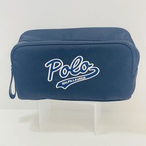 Ralph Lauren Polo Fragrances Men's Black Toiletry Bag Blue Script Logo